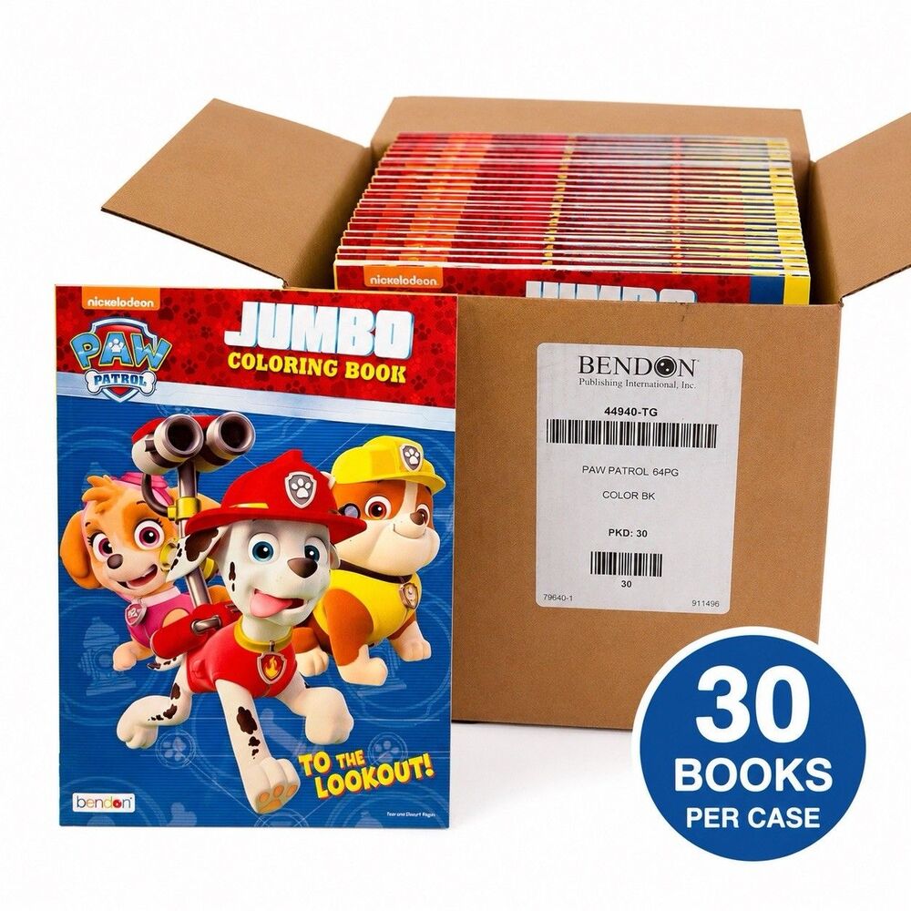 PAW Patrol Jumbo Coloring Books Lot Of 30 New 64 Page Nickelodeon Bendon Kids